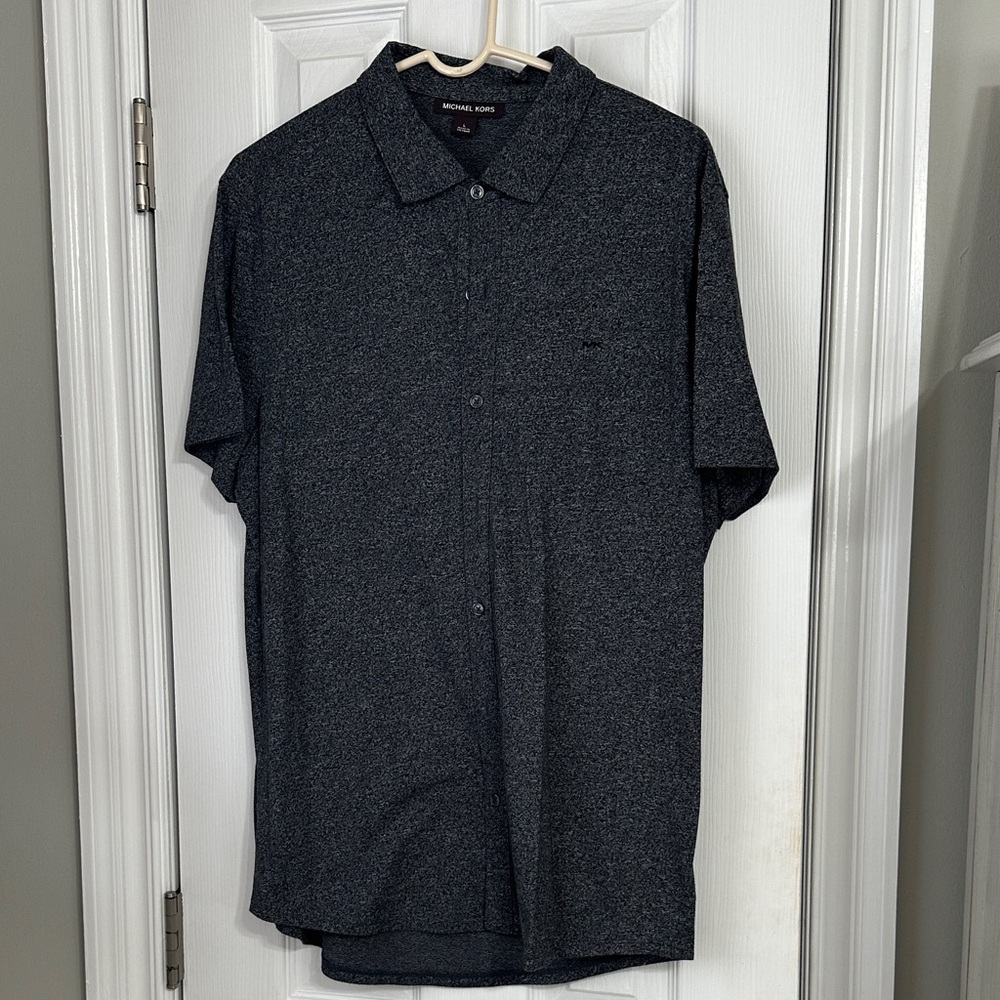 Michael Kors Men's Dark Gray Button Down Shirt